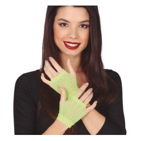 Guantes Malla Verde Neón 11 Cms