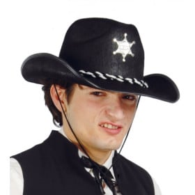 SOMBRERO SHERIFF FIELTRO NEGRO