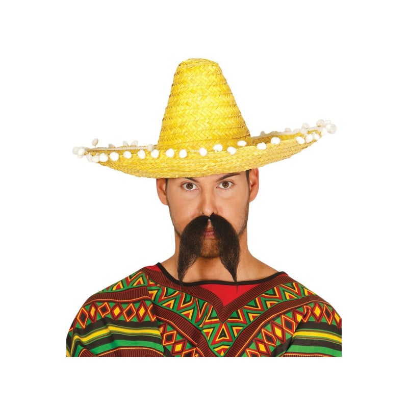 SOMBRERO MEXICANO PAJA 45CMS AMARILLO