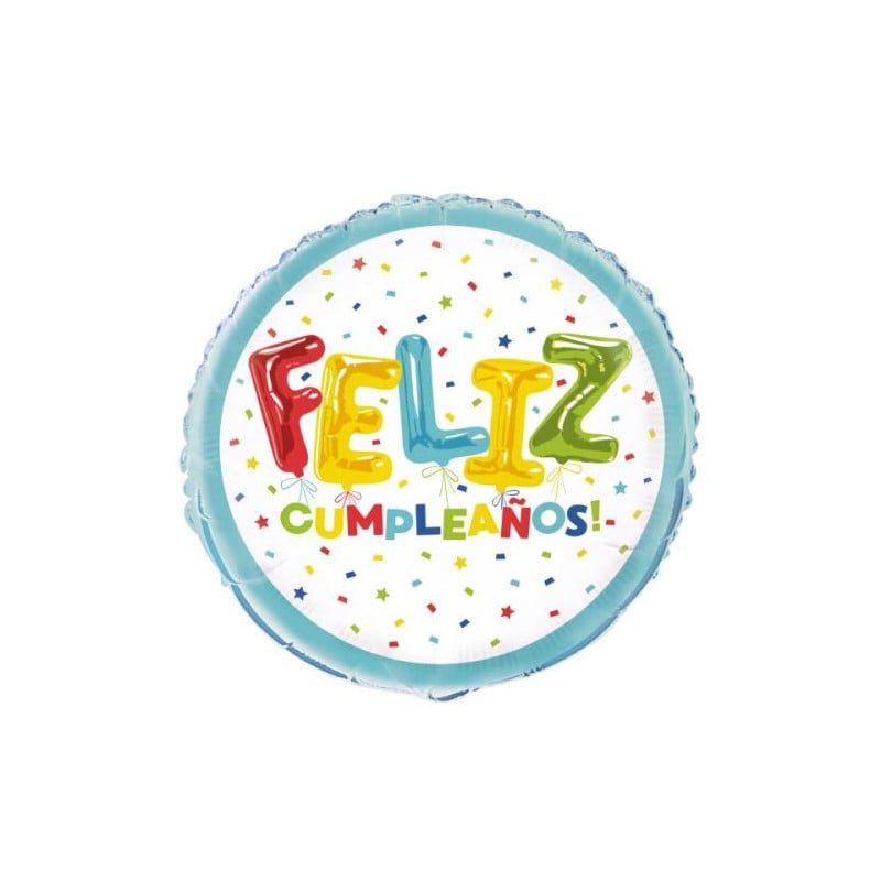 Feliz Cumpleaños Globo Metalizado Redondo