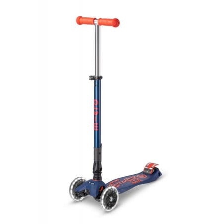 Patinete Micro Maxi Deluxe Plegable Led Azul/Rojo