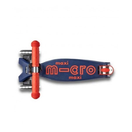 Patinete Micro Maxi Deluxe Plegable Led Azul/Rojo