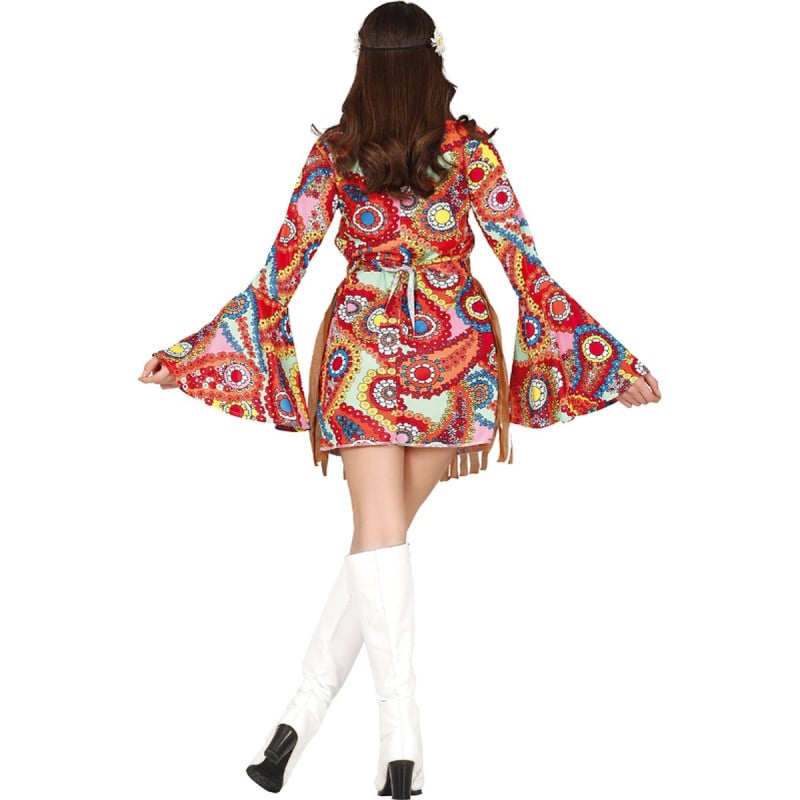 Disfraz Hippie Flores Adulta Talla 38-40