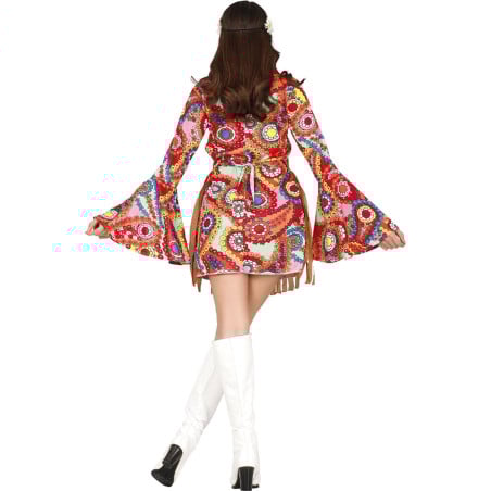 Disfraz Hippie Flores Adulta Talla 38-40