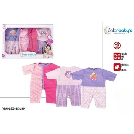 Set 3 Trajes Bebé 42 cm Colorbaby´s