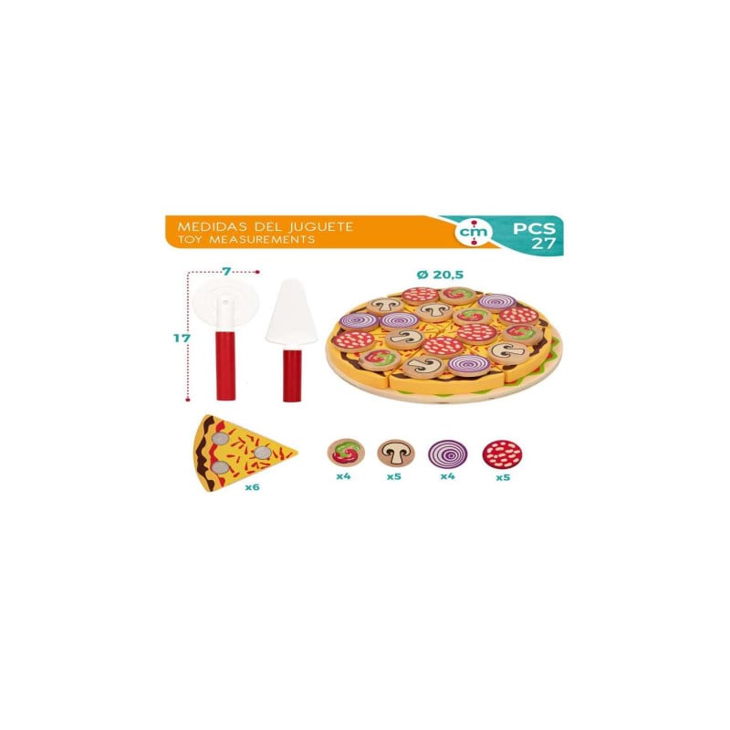 Woomax Set Pizza Madera 27pcs