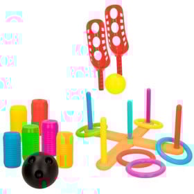 Sports Juego 3 En 1 Lanza Anillas Bolos 2