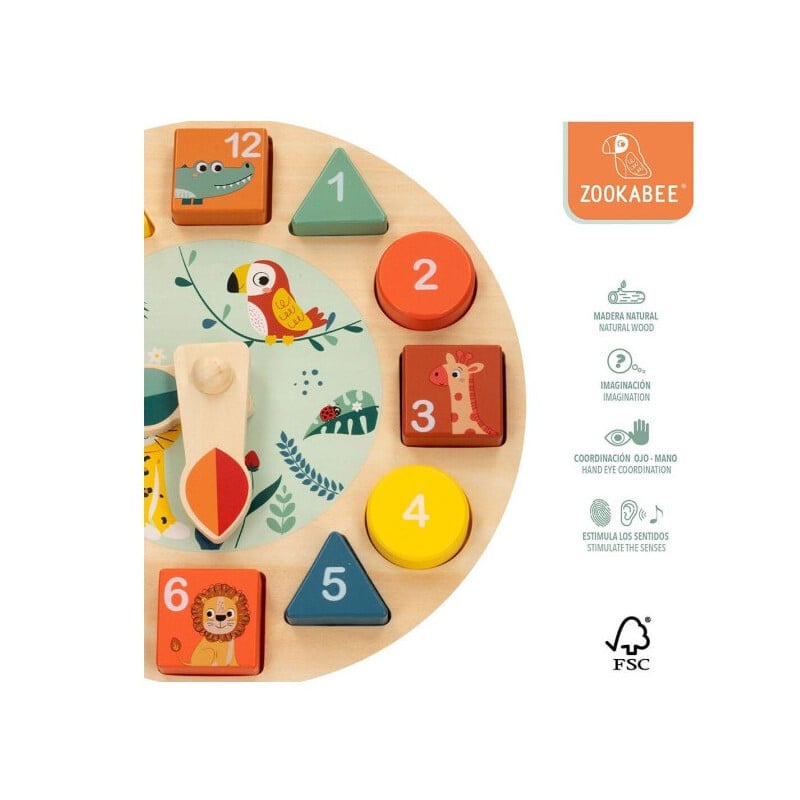 Woomax Zookabee Reloj Madera Animal