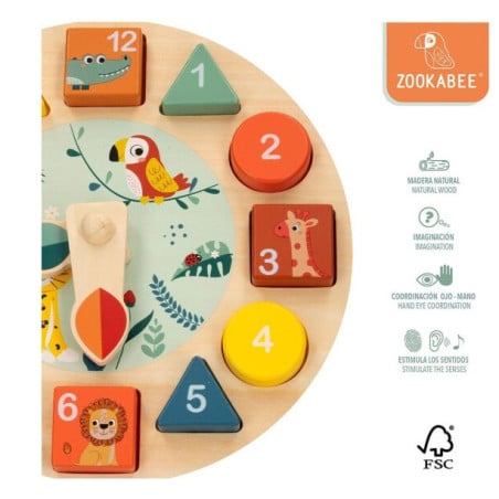 Woomax Zookabee Reloj Madera Animal