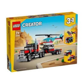 Camión Plataforma con Helicóptero LEGO Creator