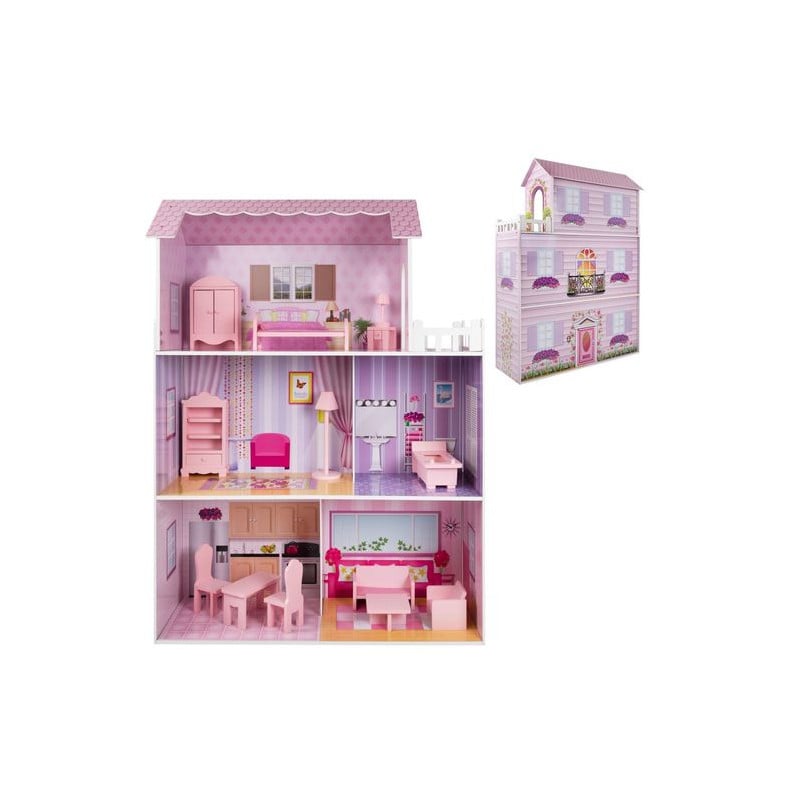 Play & Learn Casa Muñecas Madera