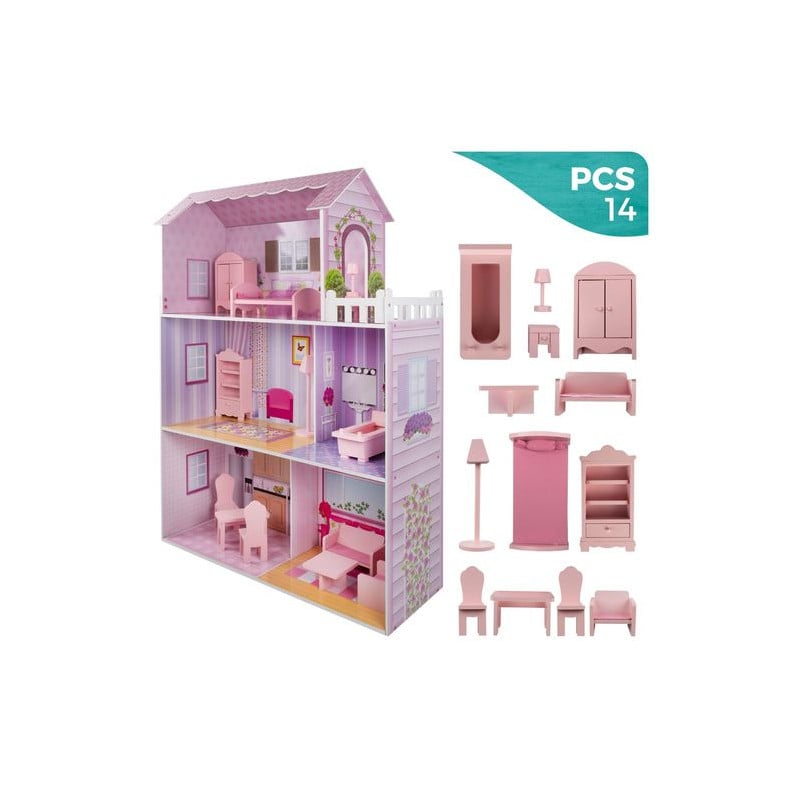 Play & Learn Casa Muñecas Madera