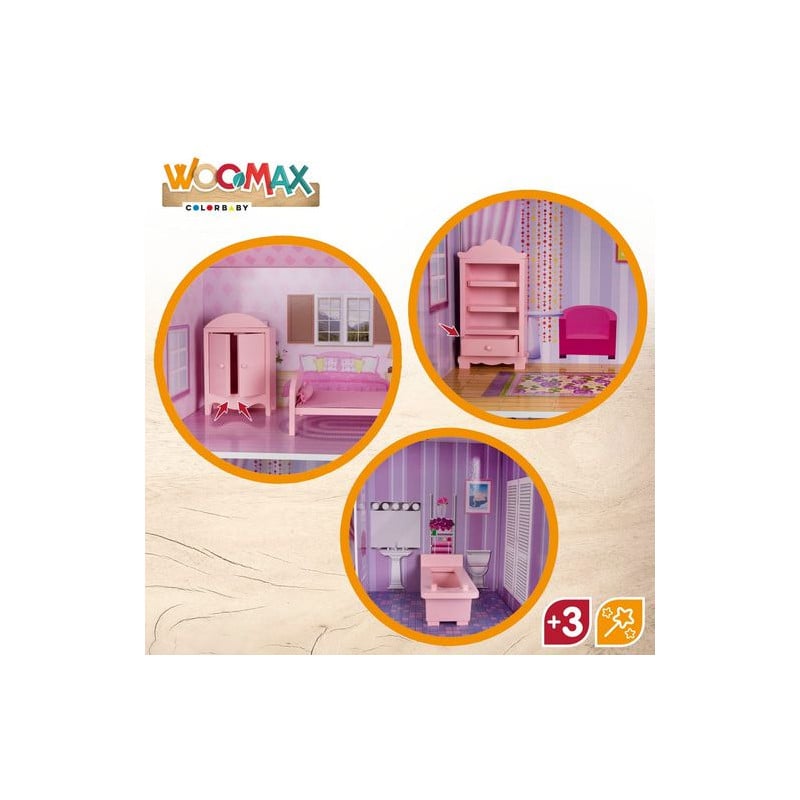 Play & Learn Casa Muñecas Madera