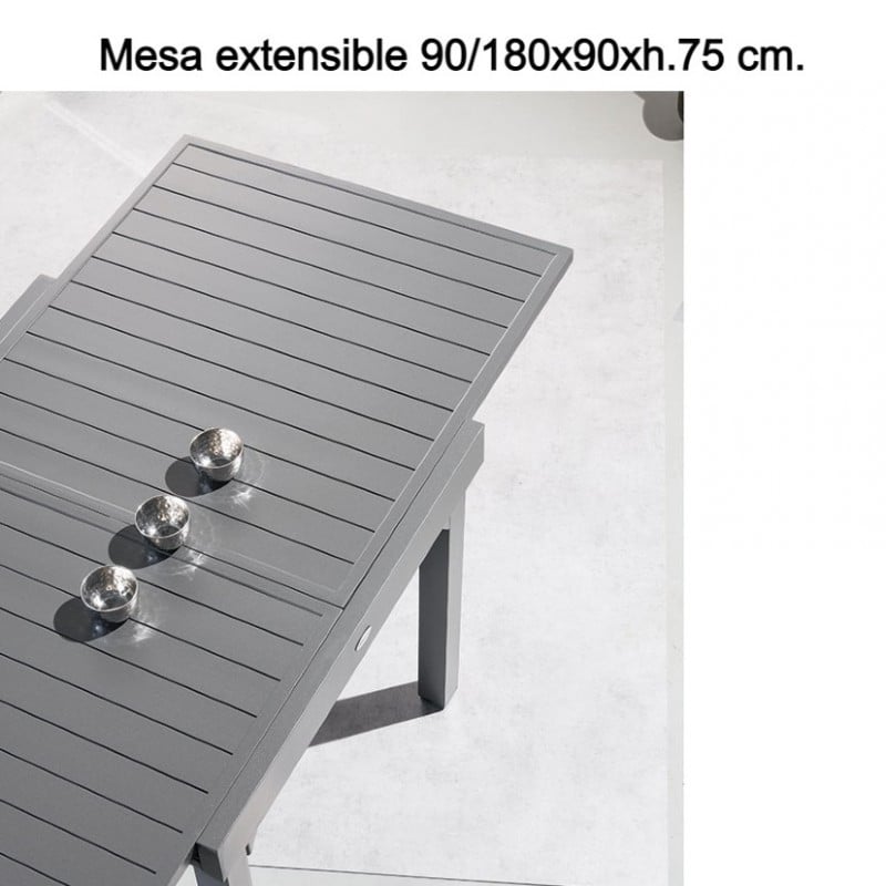 Mesa Extensible 8 Plazas Aluminio Piazza