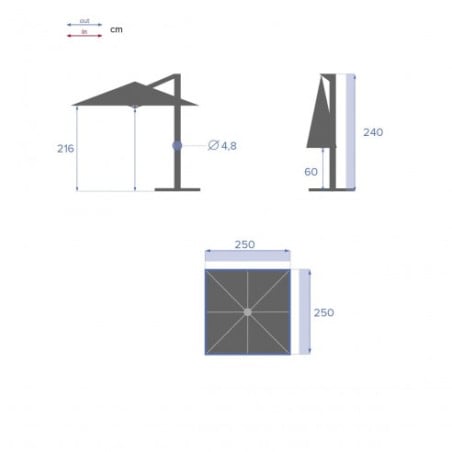 Parasol Excéntrico Mostaza Manoa