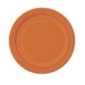 8 Platos Redondos Naranja Pequeños