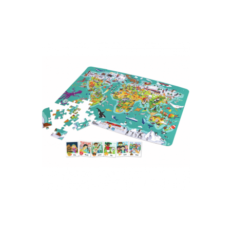 Puzzle Y Juego De Mapamundi 2 En 1