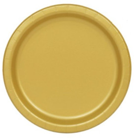 8 Platos Lisos Redondos Oro