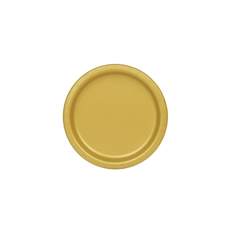 8 Platos Lisos Redondos Oro