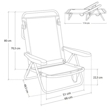 Silla 4 Posiciones Neon 61x47x80 Cm