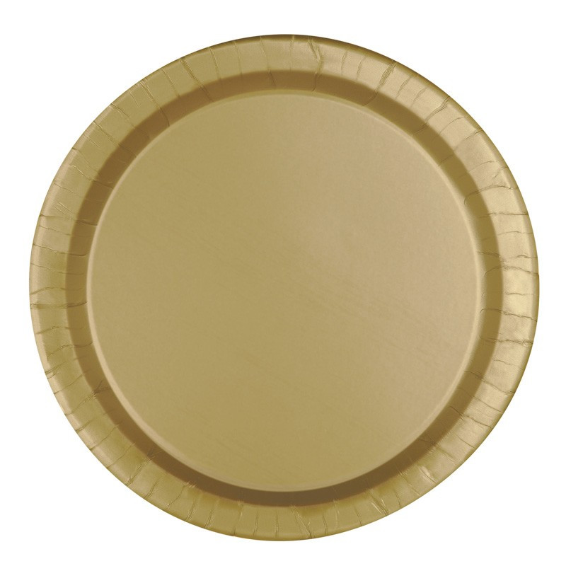 8 Platos Redondos Oro Liso