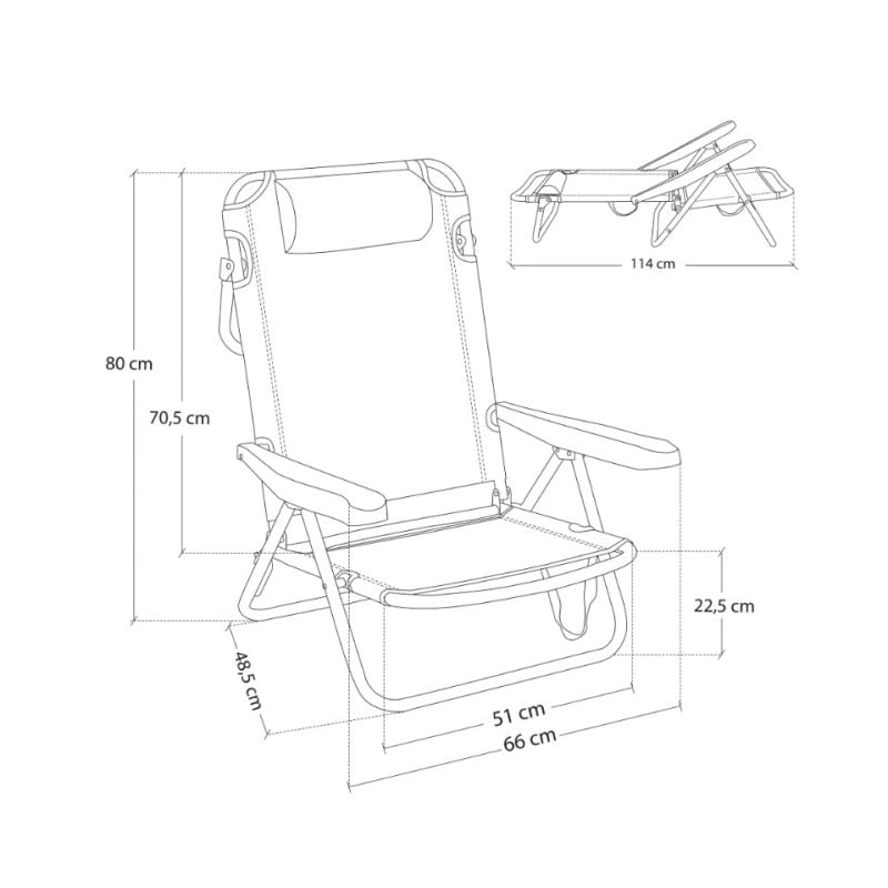 Silla 4 Posiciones Sailor 61x47x80 Cm