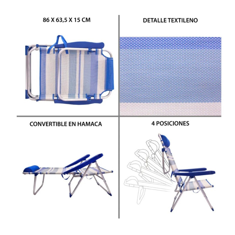 Silla 4 Posiciones Sailor 61x56x100 Cm