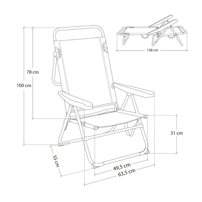 Silla 4 Posiciones Sailor 61x56x100 Cm