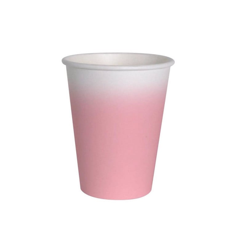 8 Vasos Rosa Bebé Compostables