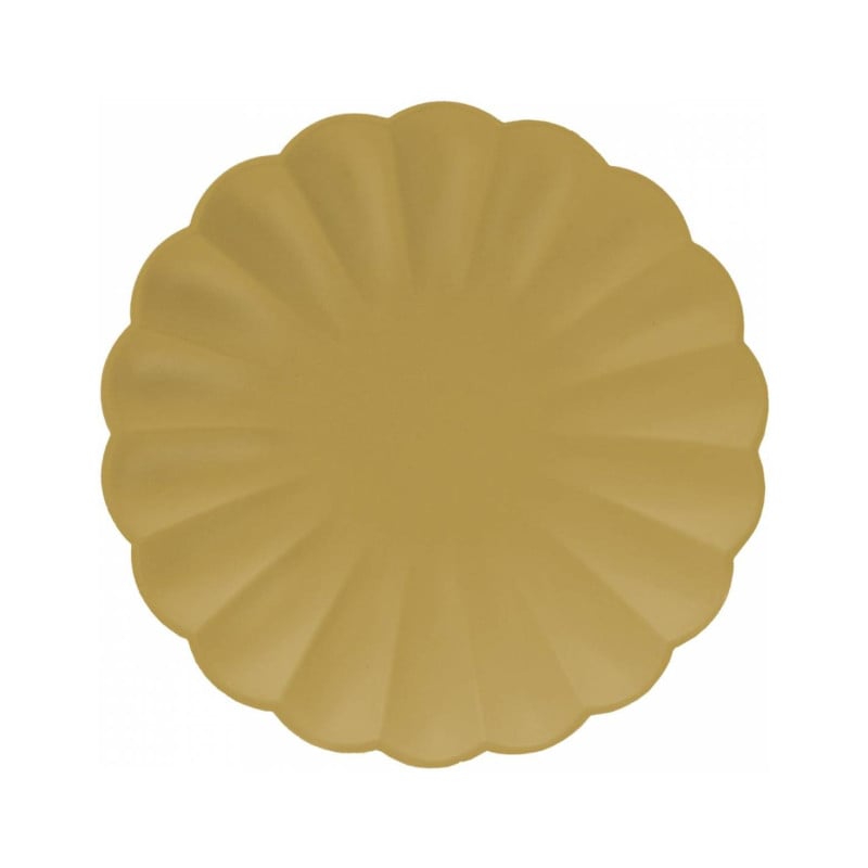 8 Platos Forma Flor Oro