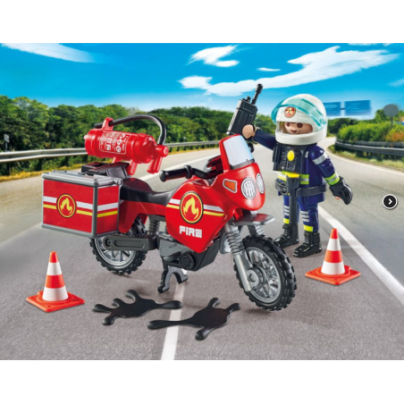 Moto De Bomberos Playmobil