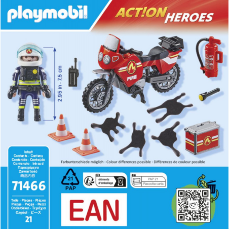 Moto De Bomberos Playmobil
