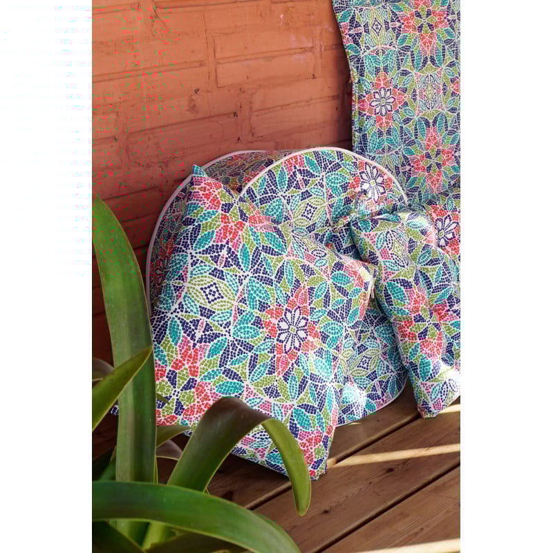 Cojín Poliéster 43x43 Mosaico Multicolor Exterior