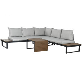 set sofa y mesa aluminio gris exterior