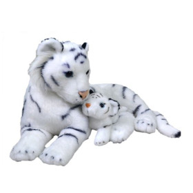 Peluche Mamá y Bebé Tigre Blanco