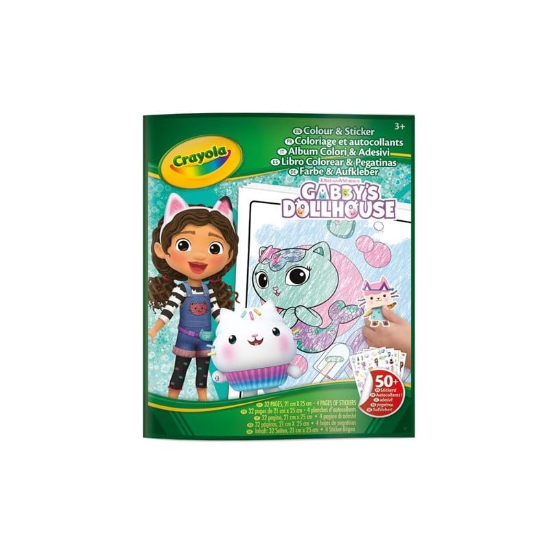 Libro Colorear Pegatinas Casa de Gabby