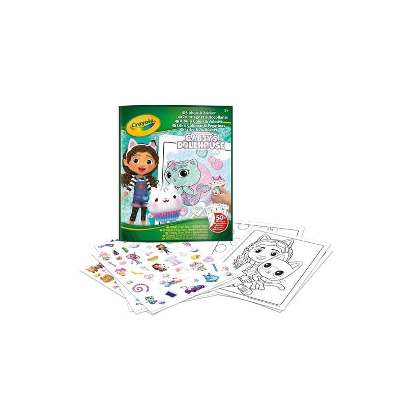 Libro Colorear Pegatinas Casa de Gabby