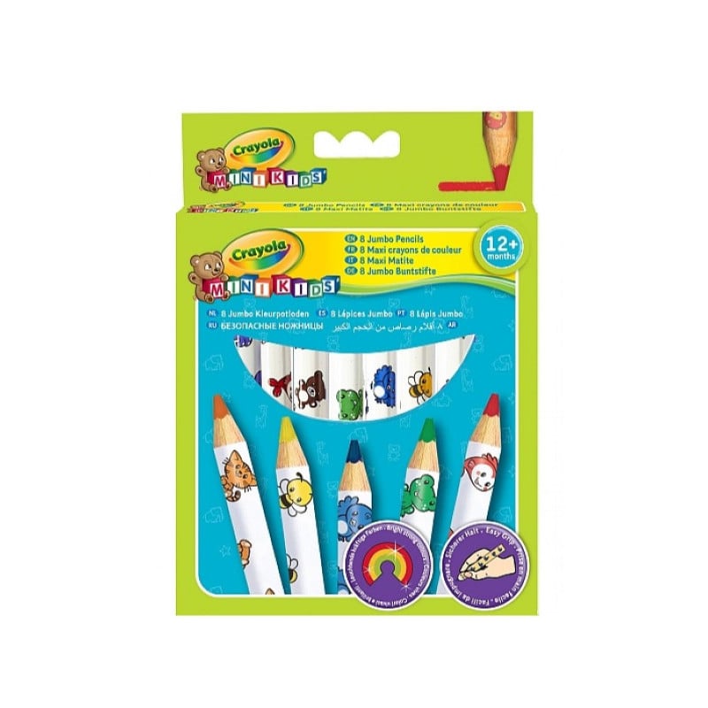 8 Maxi Lápices de Colores Mini Kids