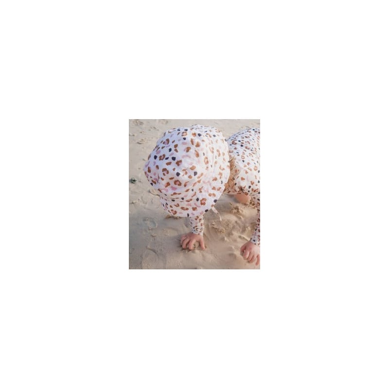 Gorro De Playa Leopardo Kahki 1-2años