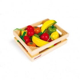 Caja De 12 Frutas De Madera