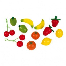 Caja De 12 Frutas De Madera 2