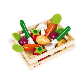 Caja De 12 Verduras De Madera