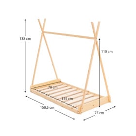 Cama Infantil Tipi Montessori 75x114x140cm 2