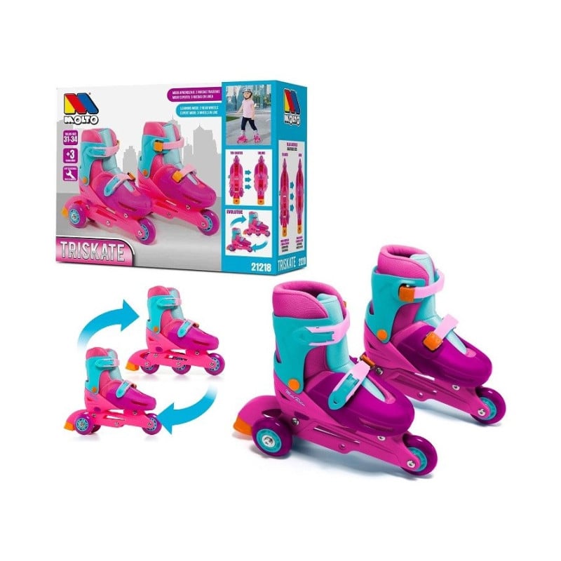 Patines En Línea Rosa Convertibles