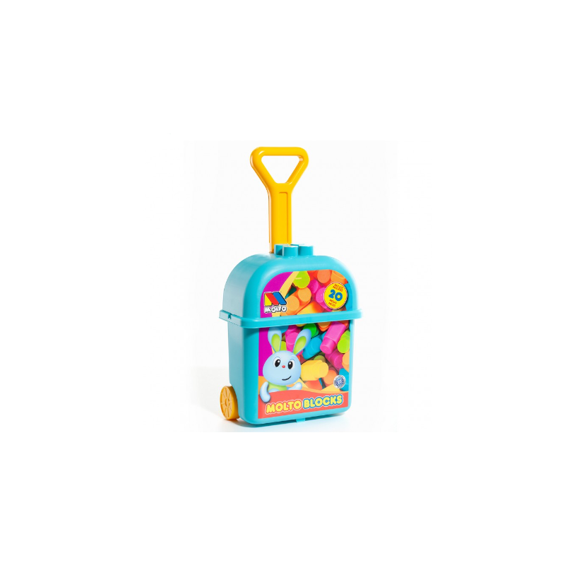 Carrito Con 20 Bloques Azul