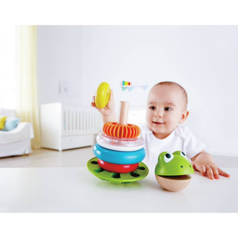 aros apilables bebe con forma de rana