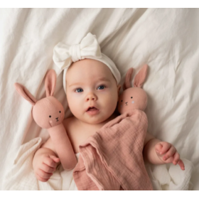 Set De Regalo Sonajero Conejito Rosa 2