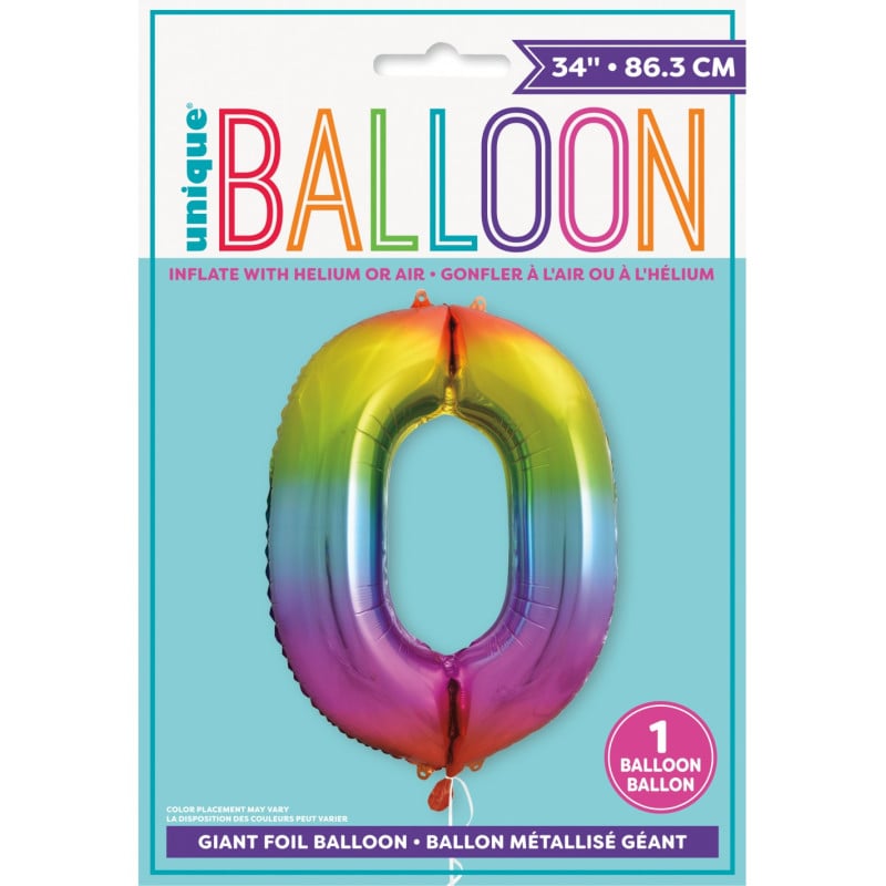 Globo Número 0 Arcoiris