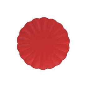 Platos de Cartón Flor Color Rojo 8uds 20cm