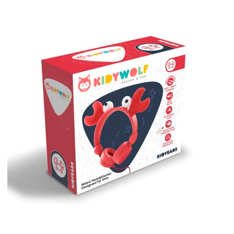 Auriculares Kidyears Cangrejo Rojo